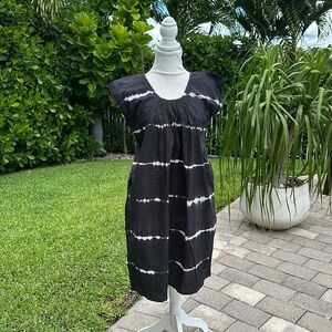 FROCKK BLACK TYE DYED COTTON DRESS SIZE MEDIUM